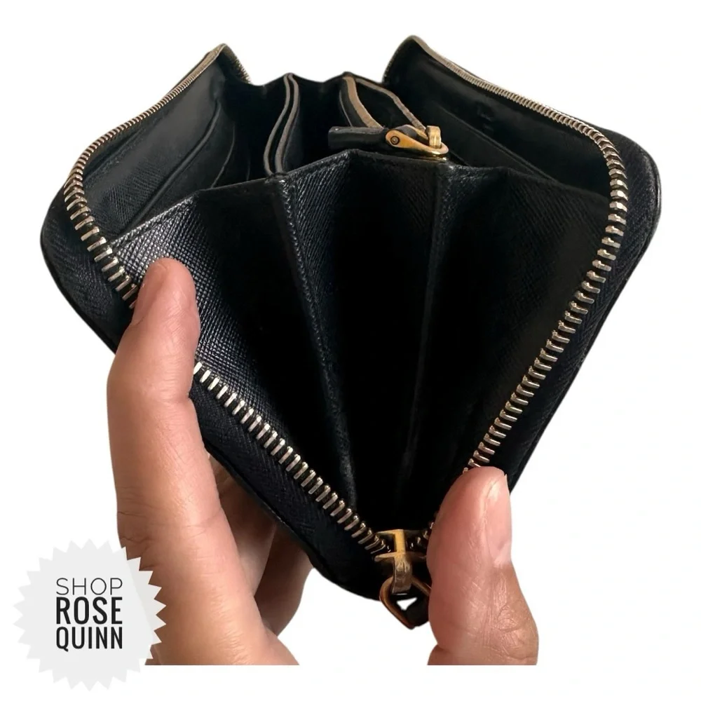 PRADA | Black Continental Zipper Wallet - Picture 9 of 14